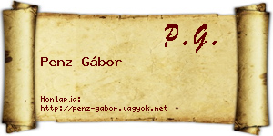 Penz Gábor névjegykártya